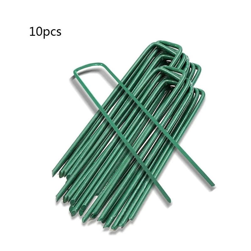 Pinos de chão para jardim p82c, 10 peças grampo em forma de u para fixar pinos de jardim