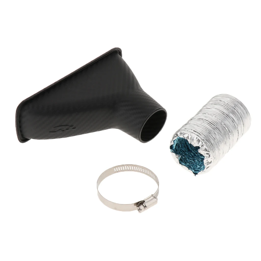 Car Bumper  Air Intake Trim Grille Mount Pipe Funnel Clamp Carbon Look