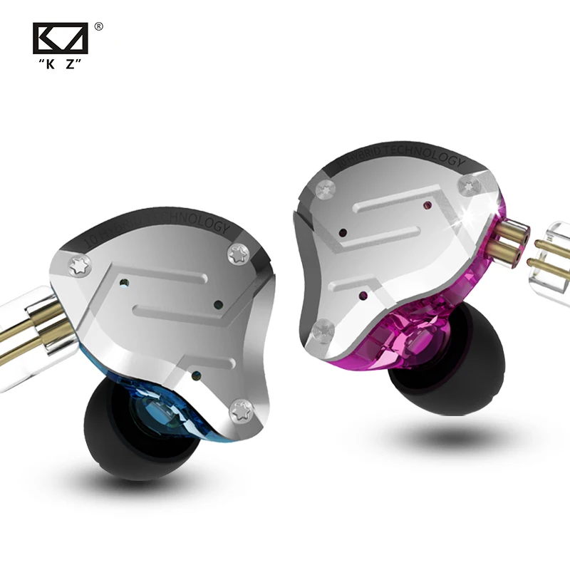 Günstig NEUE KZ ZS10 Pro Metall Headset 4BA + 1DD Hybrid 10 Einheiten HIFI Bass Earbuds In Ear Monitor Kopfhörer Noise cancelling Kopfhörer