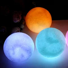 Lámpara de Luna 4 colores 3D LED blanco azul rosa amarillo noche para niños envío gratis