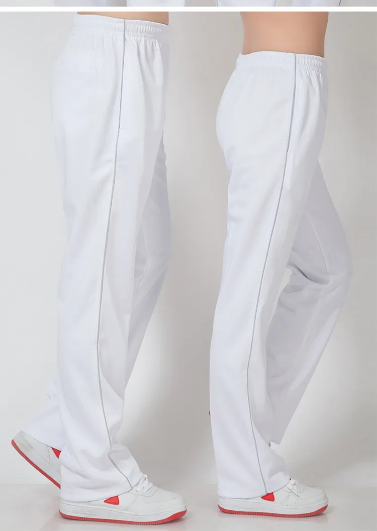 

Spring Summer White Athletic Pants Jiamusi Square Dance Group Calisthenics White Pants Activity Trousers Men And Women Thin