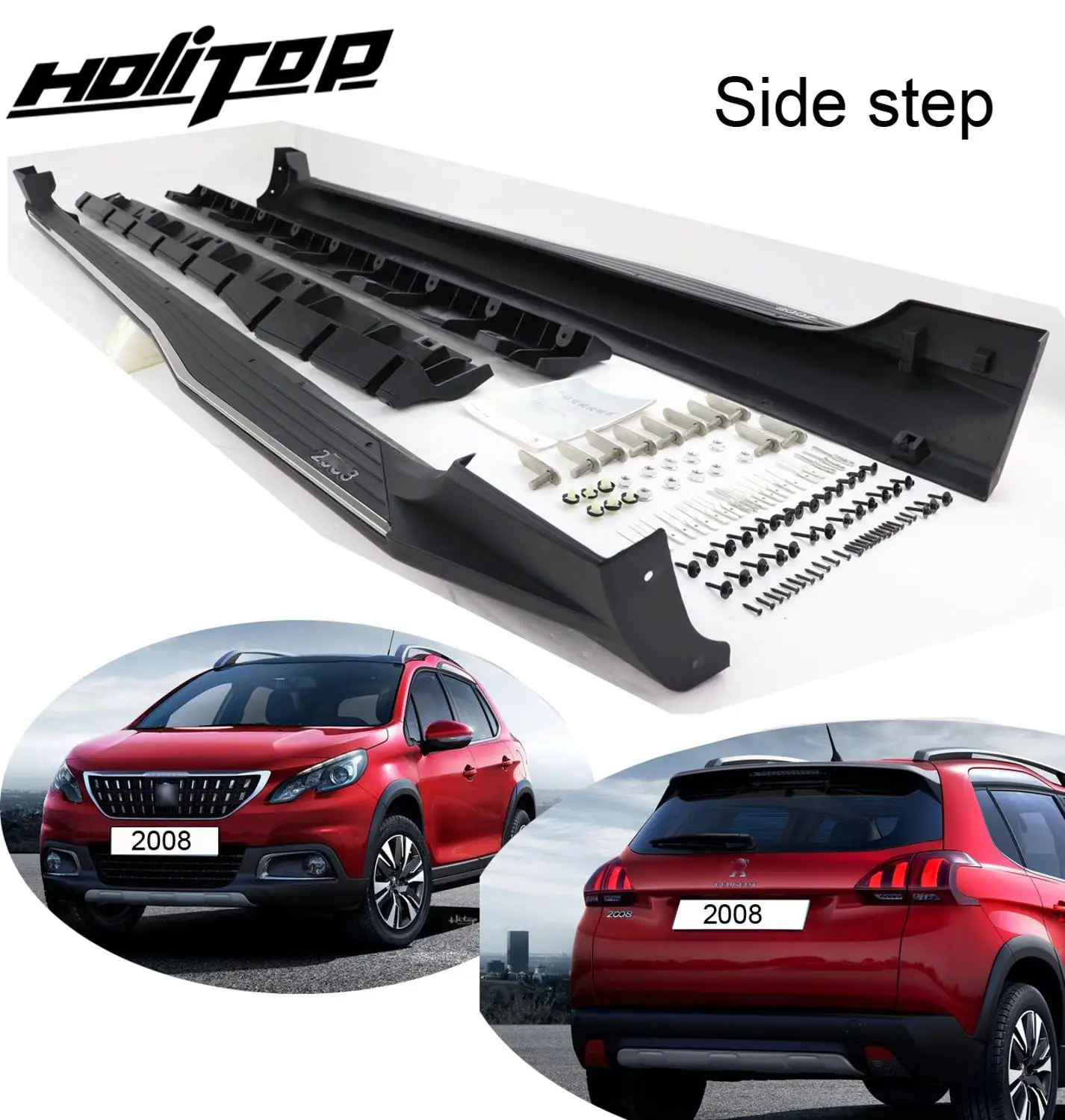 

OE model running boards side step side bar for Peugeot 2008 2014-2020,ISO9001 quality,original style,fit original car very well