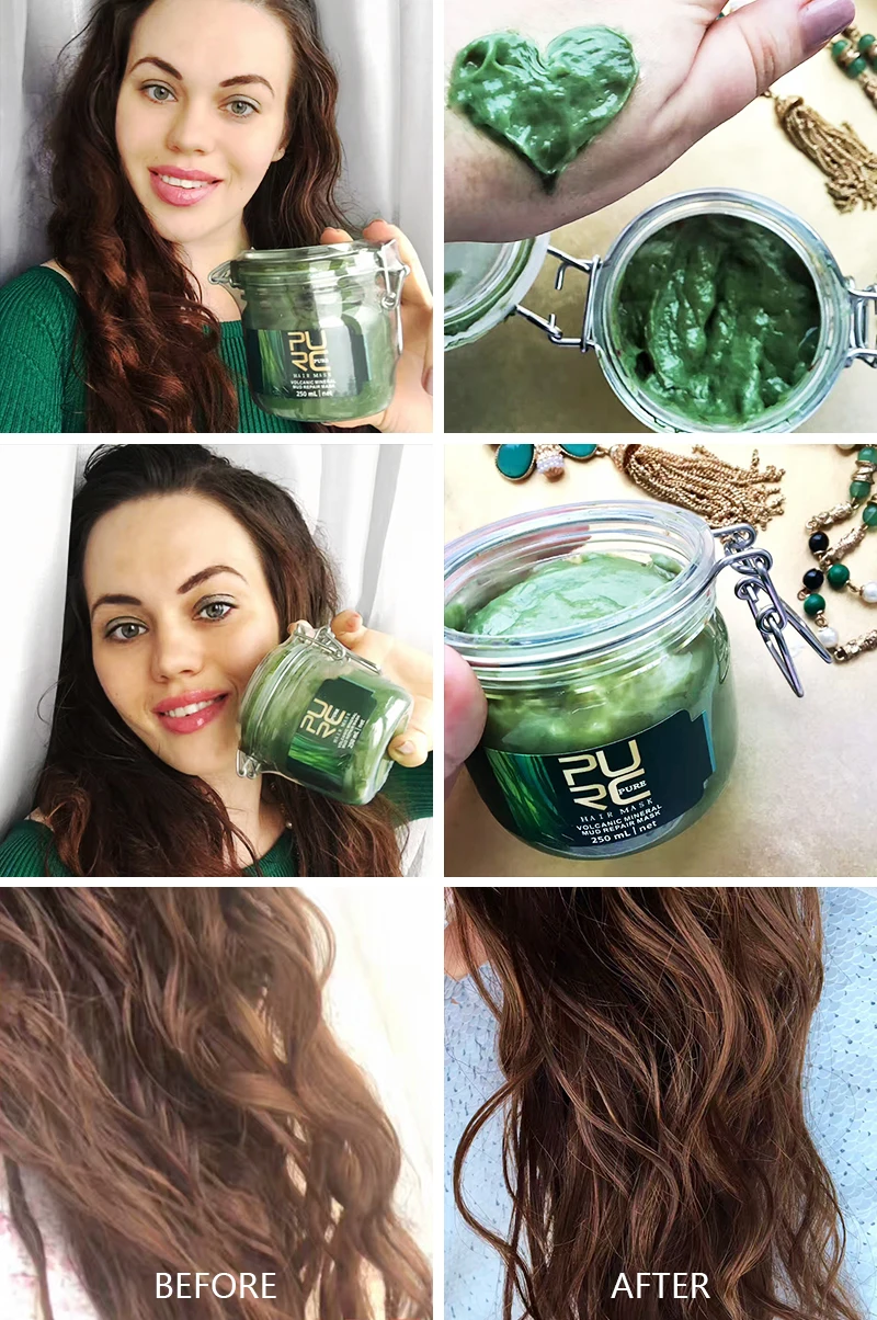 Маска для волос PURC 250 мл с вулканической минеральной грязью|hair care|hair care productsdamaged hair