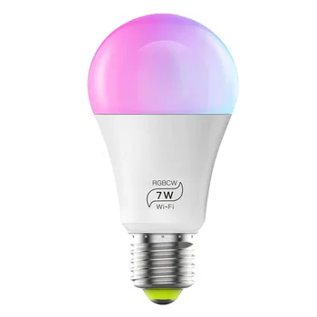 

HIPERDEAL Wifi Smart LED Light Bulb RGB+CW App Control For Alexa for Google Home E27 8.30