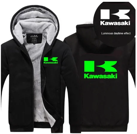 Мужские толстовки зимние утепленные мужские свитера Kawasaki для мужчин зимние толстовки пальто на молнии 01 f - Цвет: 15