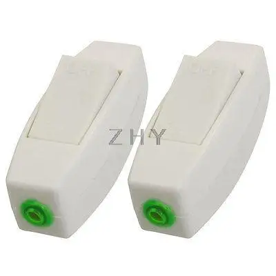 

2 Pcs 250VAC 6A ON/OFF Button In Line Cord Switch White for Bedroom
