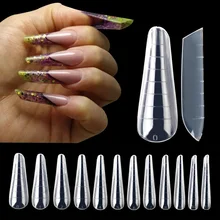 Molde de extensión de Gel UV para uñas postizas, puntas de cobertura completa de construcción rápida, formas duales, guía de uñas artísticas bricolaje, 120/60 Uds.