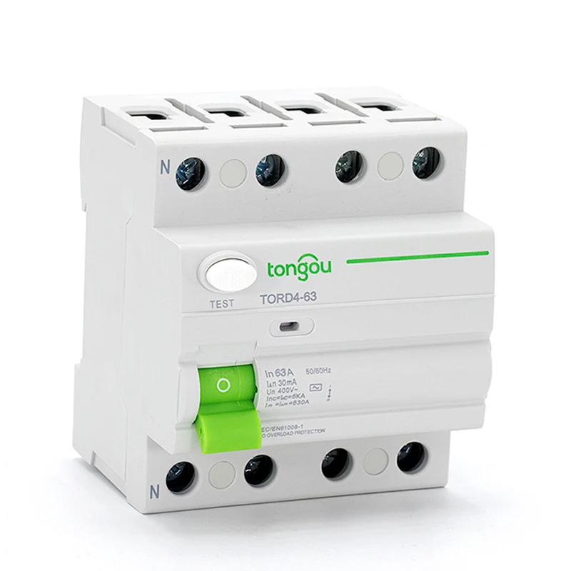 4 Pole A Type RCCB RCD 63A 30mA Electromagnetic Type Residual Current Circuit Breaker