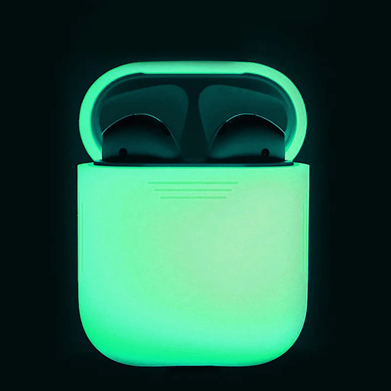 Светящийся силиконовый чехол для наушников Air Pods Защитная крышка для гарнитуры Airpods силиконовая защитная крышка