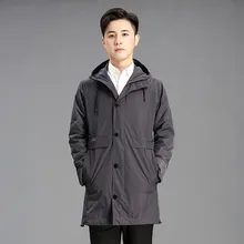 Тренч, верхняя одежда с капюшоном для мужчин, весна-осень, ветронепроницаемый деловой Повседневный Тренч с капюшоном, верхняя одежда размера плюс, мужской 3xl