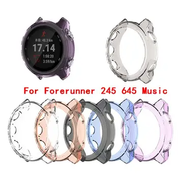 

Clear TPU Frame Protector Watch Case Cover Shell For Garmin Forerunner 245 645 Music Smart watch Band accessories #1216