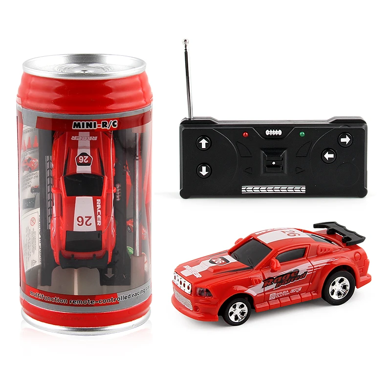 Mini Multicolor Coke Can RC Radio Remote Control Speed Micro Racing Car Toys 