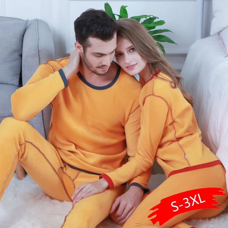 

Thicker Velvet Winter Thermal Underwear Sets For Women/Male Second Skin Winter 's Warm Long Johns Lover thermal 5XL 6XL