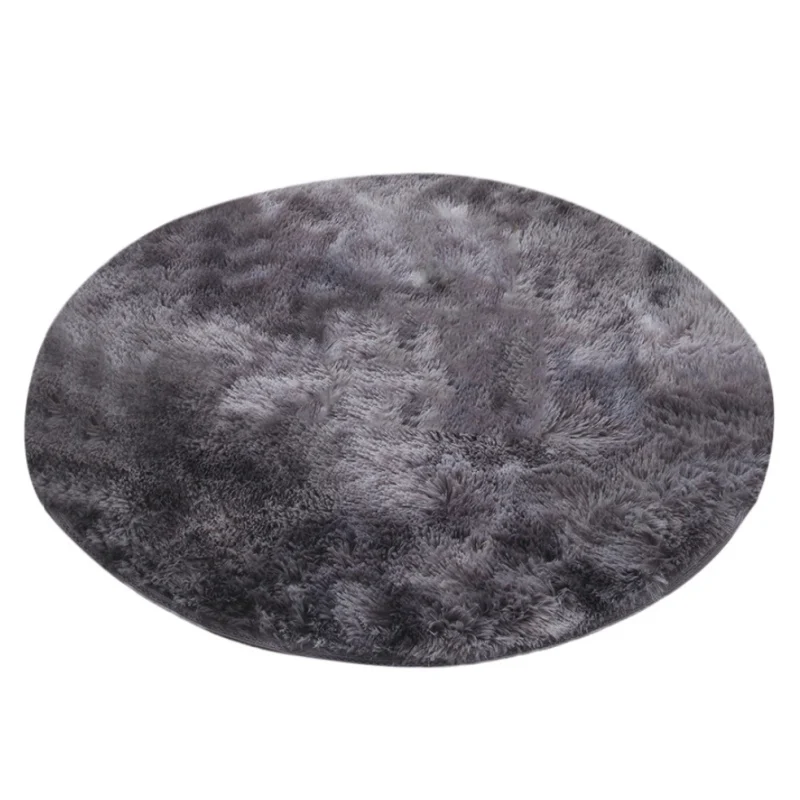 Fluffy Round Rug Carpets Ultra Soft Area Rugs Graduated Color Long Plush Shaggy Round Floor Mat For Dining Living Room