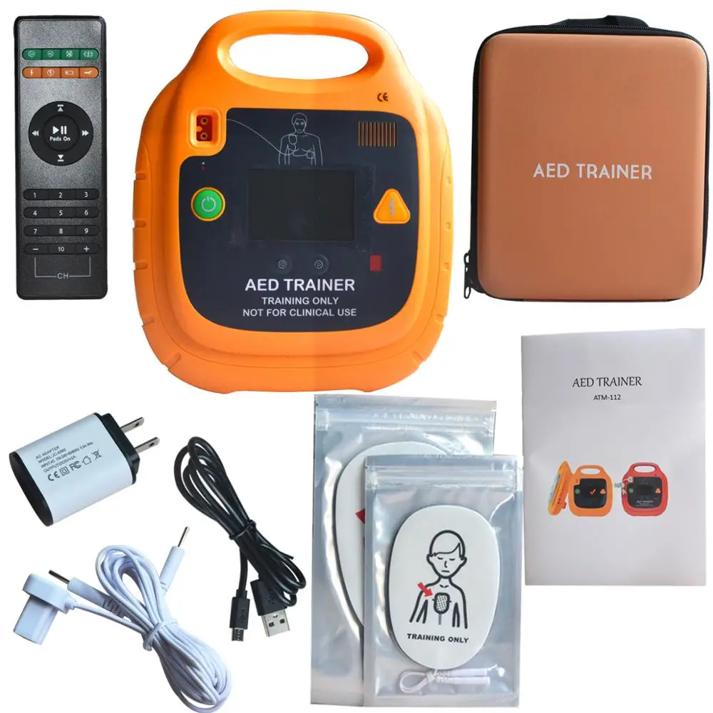 Automatic External Manikin AED Trainer Chargeable AED Simulator For First Aid AED/CPR Training Practicing With 10 Scenarios