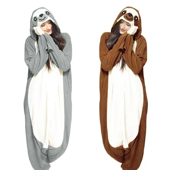 

Adult Animal Sloth Pyjamas Home Wear Women and Men Kigurumi Onesies SleepWear Hooded Pijamas Cosplay Halloween Costume Jumpsuit