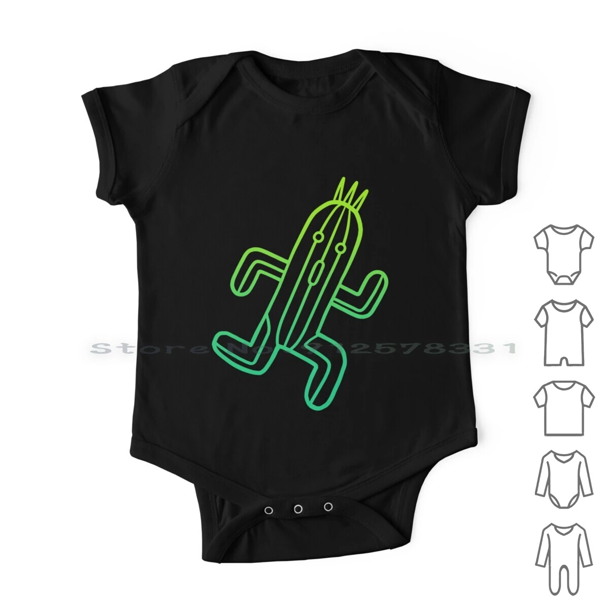 Final para bebé recién nacido, monos de algodón, Cactus verde, neón, videojuegos, Square Enix| | AliExpress