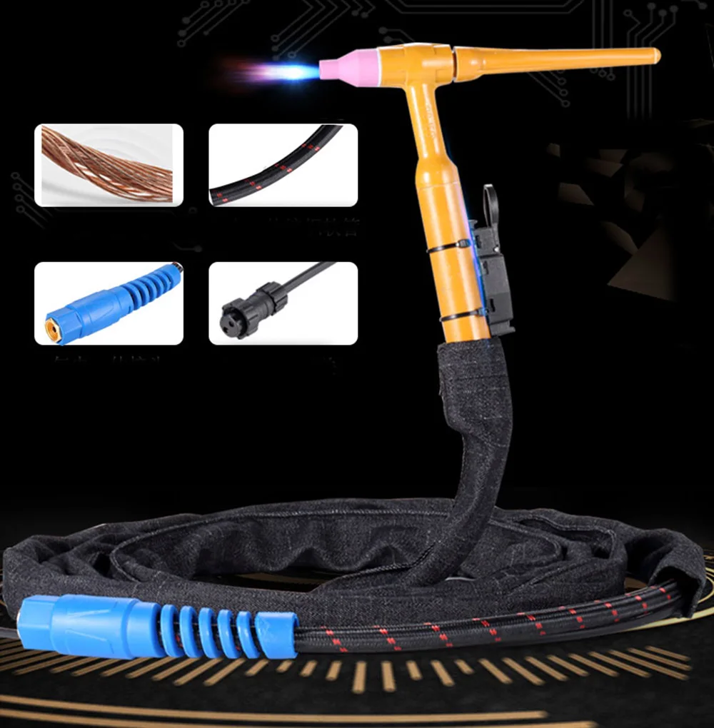 TIG Torch Gas Tungsten Arc Welding Torch A-200 Valve Argon 4m 13ft Air Cooled Torch of 150-300A TIG Welding Machine