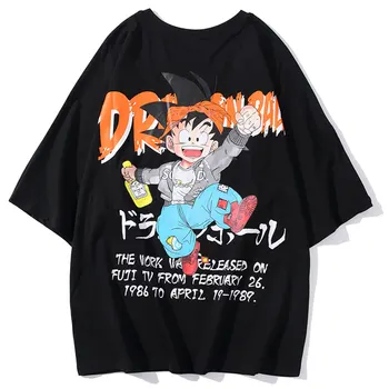 

Women Tees Men 2020 Harajuku Men Anime Super Saiyan Tshirt Short Batwing Sleeve Casual Fashion Loose Version Design Hiphop Tops