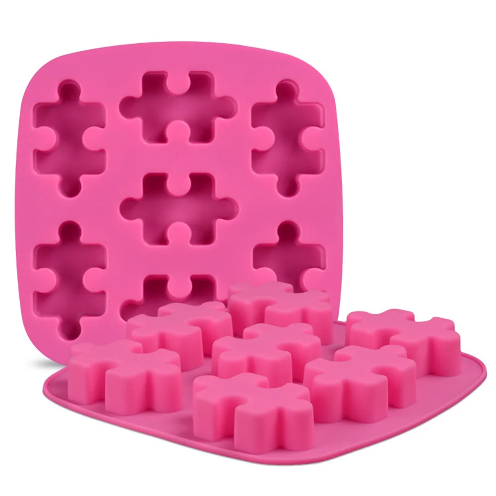 

1Pc Creative Puzzle Shape Silicone Soap Mold Aroma Plaster Gypsum Mould DIY Ice Cube Tray Molds Chocolate Cake Decorating Tools