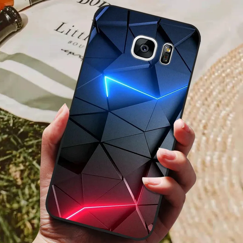 glass flip cover For Samsung Galaxy S7 Edge Silicone Case Cute Pattern Soft TPU Phone Cover For Samsung Galaxy S6 S7 S 7 Edge Back Cover Bumper phone carrying case Cases & Covers