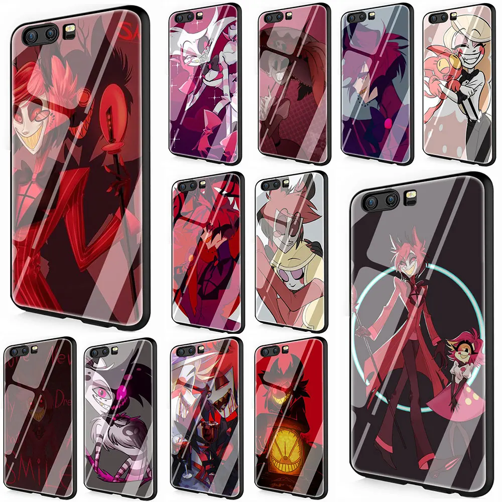 

Hazbin Hotel Yaoi Tempered Glass Phone Cover Case For Huawei Mate P 10 20 30 Lite Pro Y9 Honor 8X 7A