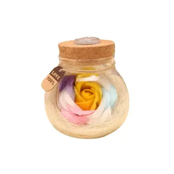 

Soap Rose LED Soap Flower In Glass Dome Wedding Artificial Flower Valentines Day Mothers Day Christmas Day Gift