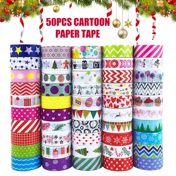 

50 Roll Masking Tape Set Decorative Adhesive Tape for Crafts Journals Planners DU55