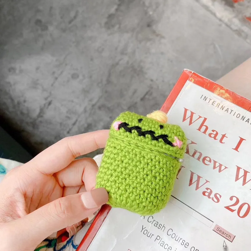 887H 3D Cute Earphone Case for Airpods Case Cartoon Knitted plush Cover for Apple Airpods 2 Case Teddy Dog Rabbit Earpods Accessories - Цвет: 887H