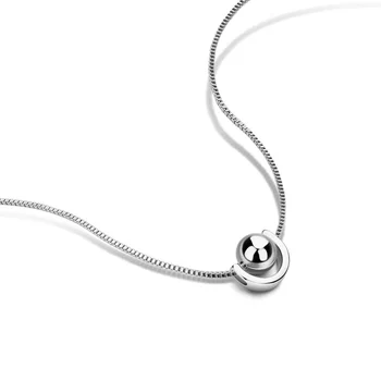 

New girl Valentine's Day gift S925 sterling silver material necklace ball pendant design rose gold/silver necklace free shipping