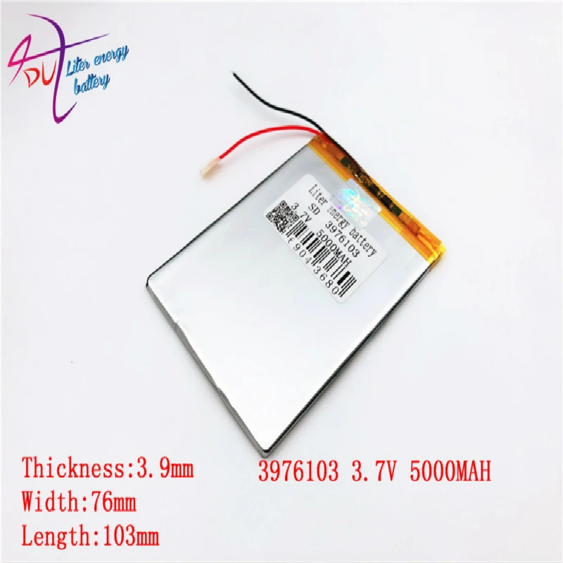 3,7 V 5000 мАч 3976103 3575105 4075105 литий-полимерный Li-Po Li ion Перезаряжаемые Батарея клетки для Mp3 MP4 Рисованные подложки DVD