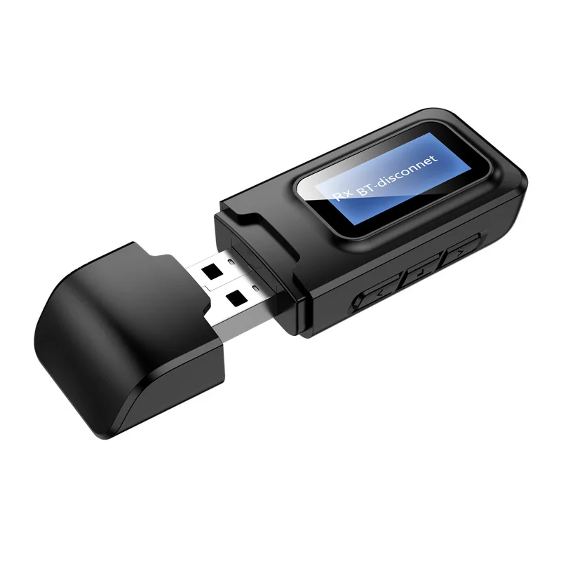 Adaptateur Audio Bluetooth 2-en-1 avec Écran LCD RT11 - Noir