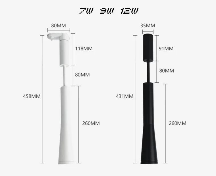 Затемняемый складной светодиодный светильник 7W9W12W COB светодиодный потолочный светильник точечные светильники вращение на 360 ° трековые