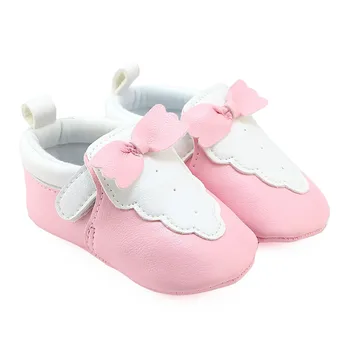 

Newborn Girl Soft Sole Shoes Baby Shoes Bowknot Pink Cute Crib Shoes Fit For 0-12Mothes