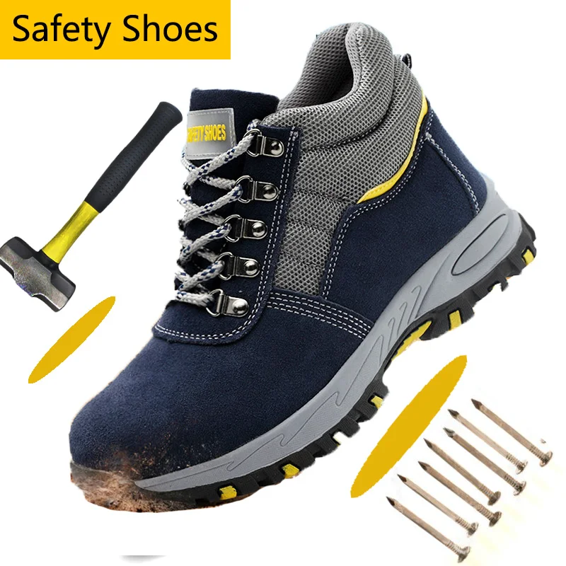 

Steel Toe Cap Impacts-resistant Men Safety Boots Indestructible Anti-Puncture Working Shoes Man Safety All In One Safety Shoes