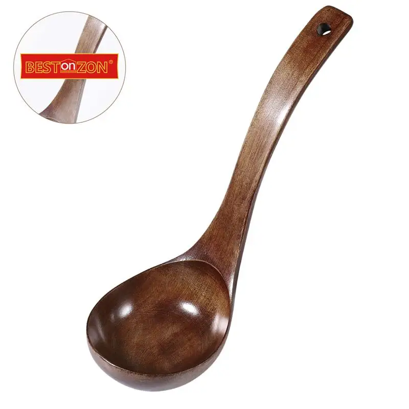 

28cm Wooden Long Handle Soup Ladle Cooking Spoon Kitchen Utensils Flatware Cooking Spoon For Home Kitchen Accessories