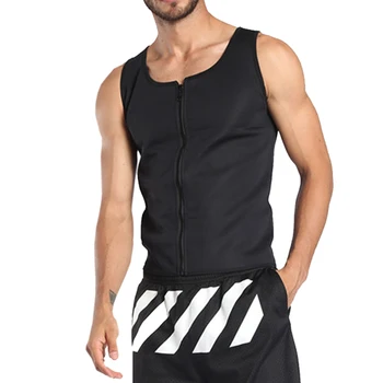 

New Men Sweat Shaper Vest Men Body Shaper Slimming Vest With Belt Zipper Corsets Shapewear Waist Trainer Sauna Suits Tank Top