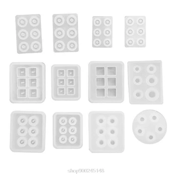 

12Pcs All Sizes Round Square Roundle Beads Resin Molds Gemstone Jewelry Making N18 20 Dropshipping