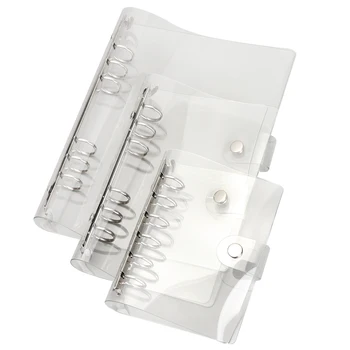 

1Pc A5/A6/A7 Transparent Loose Leaf Binder Clip File Folder Notebook Loose Leaf Ring Binder Planner Agenda Receive Bag
