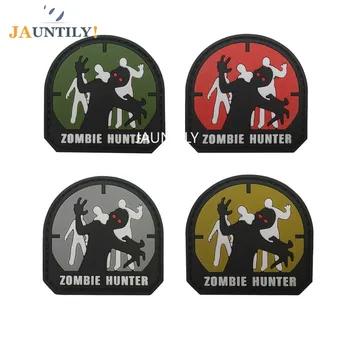 

PVC Zombie Hunter Patch BACK HANDBAG Sniper Badge Tactical Military Decorative Patches Hook&Loop Applique Embellishment