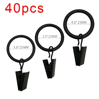 

High Quality 40 Pcs Curtain Rings with Clips Decorative Rustproof Vintage 1 Inch Interior Diameter MD88