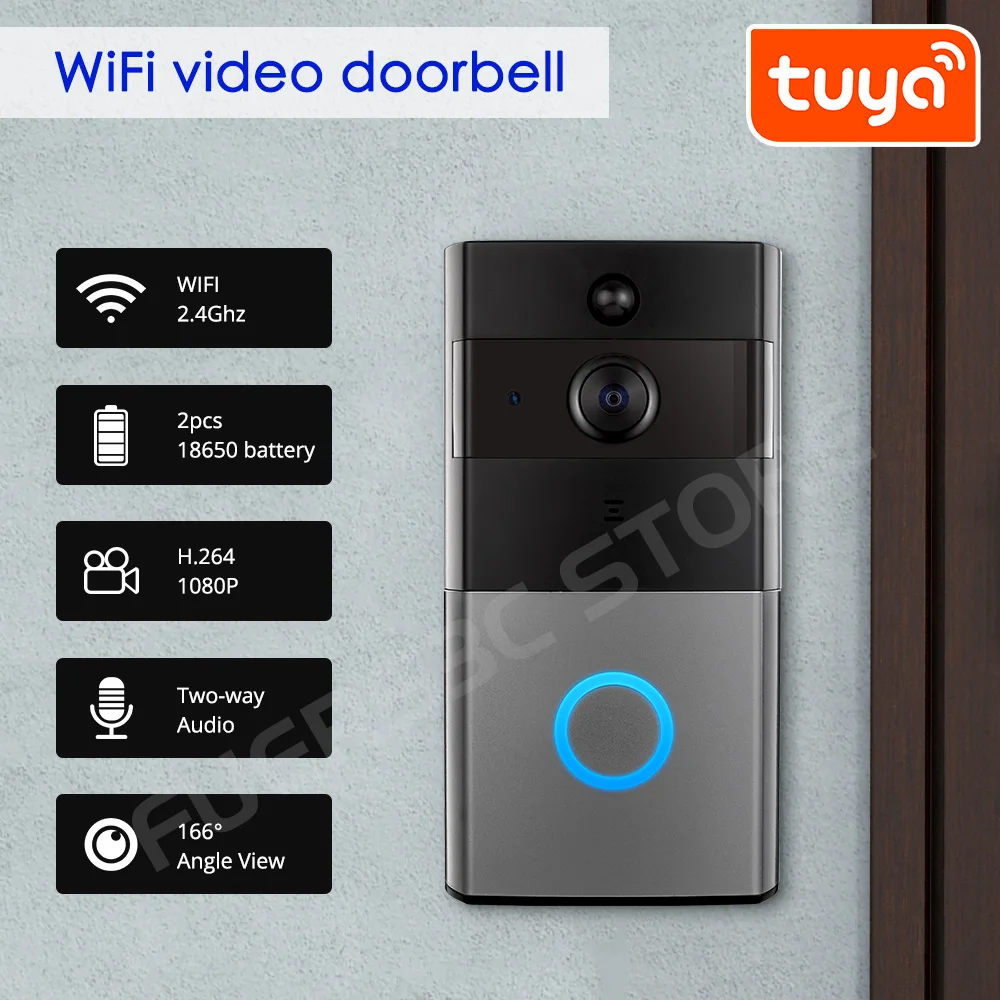 

Wireless Smart Life Tuya Doobell WiFi Video Intercom Doorbell 1080P Home Security Night Vision Camera Tuya App Control