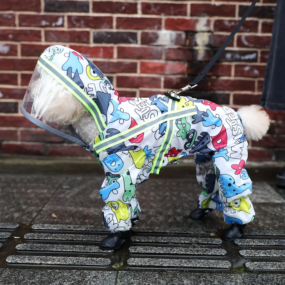 

Dogs Raincoat Waterproof Raincoat Cartoon Hanress Reflective Raincoat Dog Outdoor Clothes Jacket For Small Dog Pet Clothing