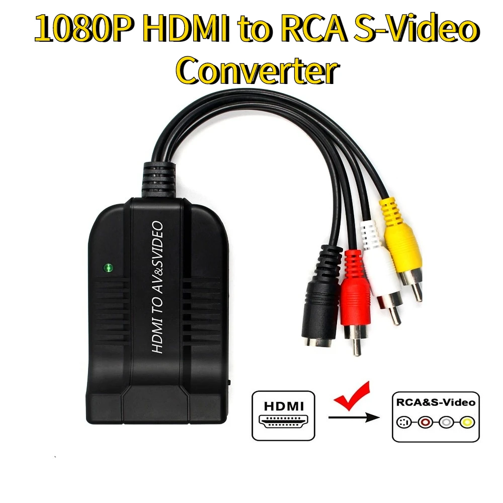 Hdmi A Rca S-Video Hd Video Converter Hdmi A Av Cvbs S-Video Adattatore Per Pc Ps3 Tv Stb Vhs Vcr Della Macchina Fotografica Blu-Ray Dvd
