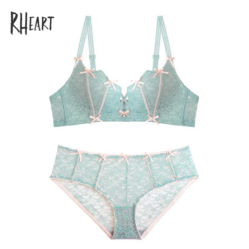 Wireless Lace Cotton Roseheart Lingerie Set With Blue And Green Bow, Padded  Bra And Push Up Bra Luxury Lace Underwear Set For Women A B Y200708 From  Luo02, $14.7