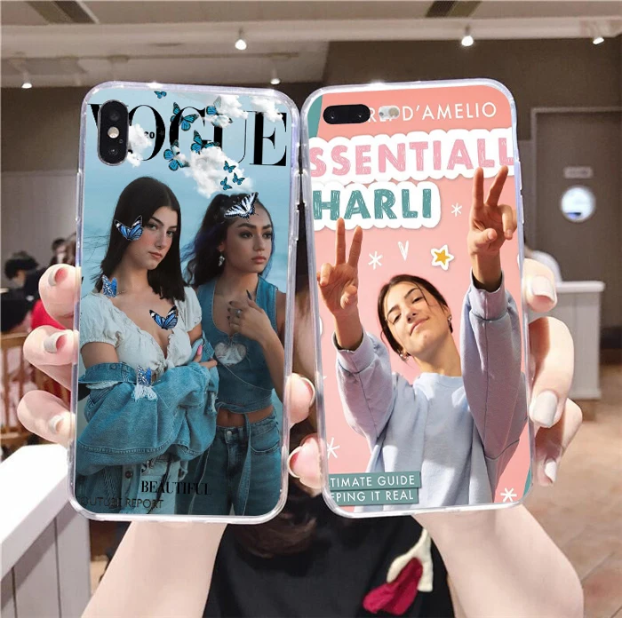 Прозрачный чехол Charli Damelio kwiдля iphone 6/6s 6plus/6splus 7/8 7plus/8plus X XS XR XSMax 11pro|Бамперы| |