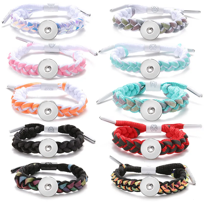 SE0220 New Fashion Colorful Twist Shoelace style Bracelet Snap
