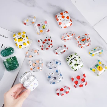 

Fashion Transparent Case Hard PC Plastic Cover For AirPods 1 2 Case DIY Patterned Earphone Charging Cover Bag Shell Capa