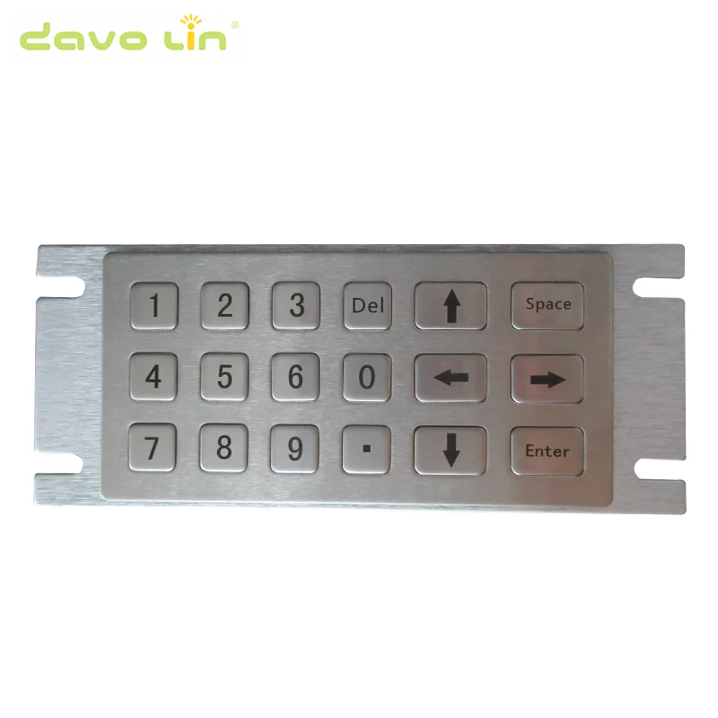 

18 keys vandal proof IP65 mini USB keypads stainless steel PS2 keypads for kiosk