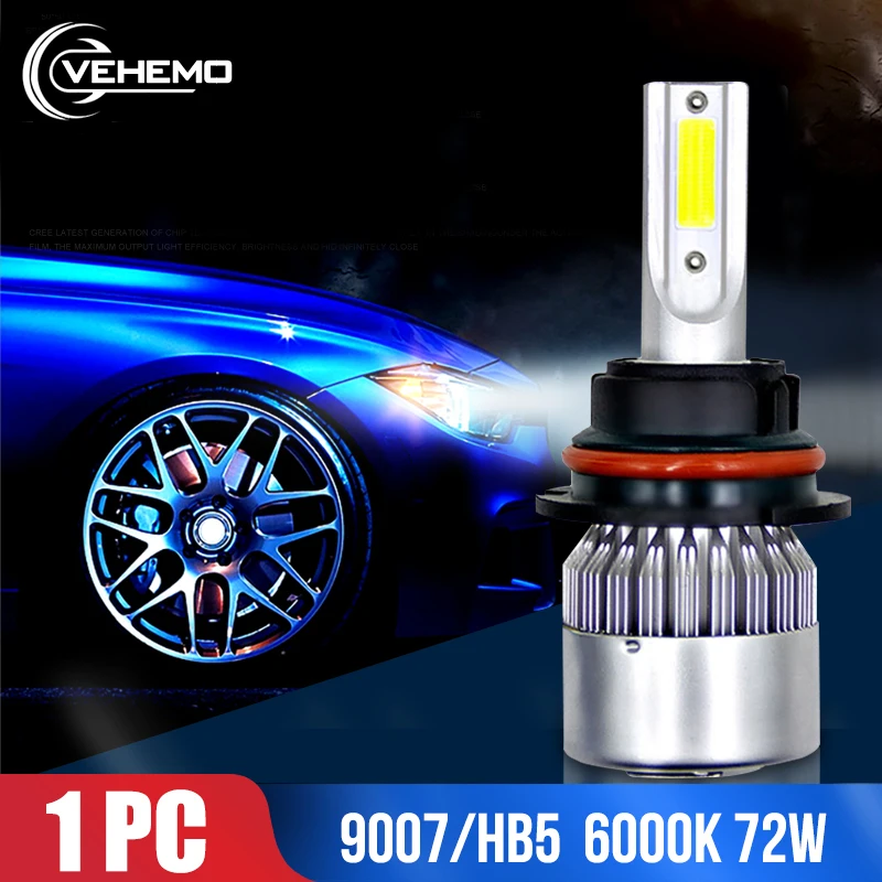 Vehemo 9007/HB5 72W 12V светодиодное автомобильное освещение передняя фара Автомобильные